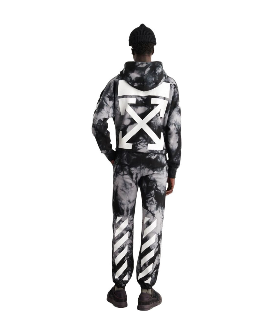 Off-white Marbled Stripe-print Track Pants In Gray