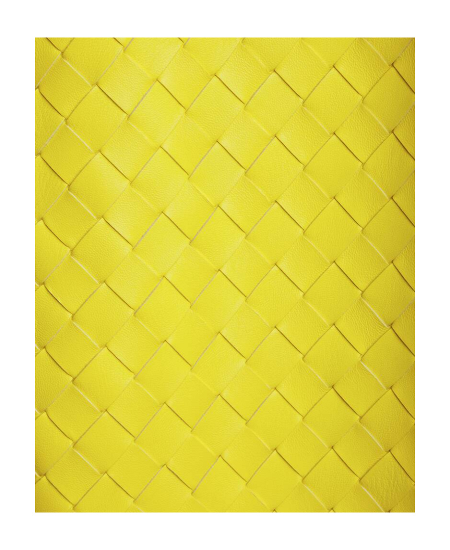 Shop Bottega Veneta Intrecciato Leather Dress In Yellow