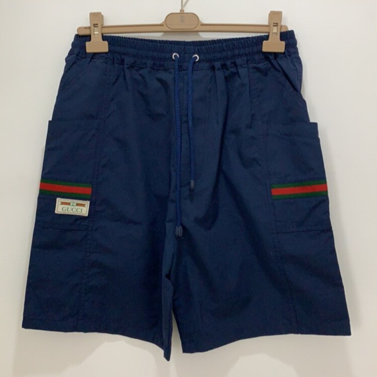 Gucci Solid Color Casual Shorts Dark Blue
