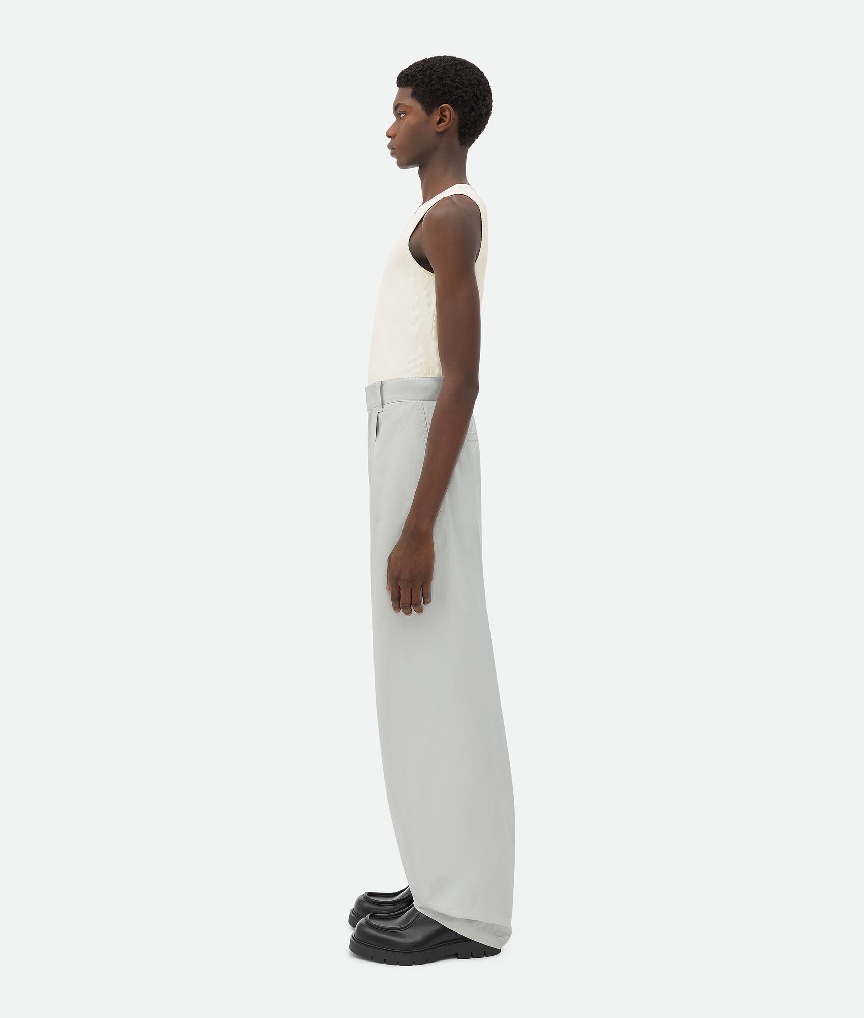 Bottega Veneta Light Wool Silk Mouline Blazer Pants In White