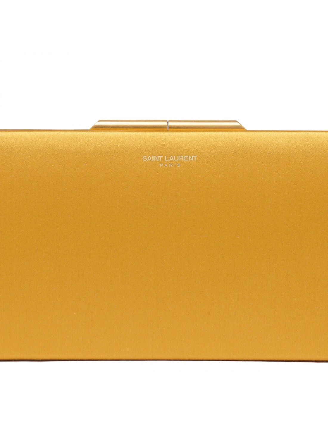 Saint Laurent Midnight Clutch Large In Orange Satin In Orange