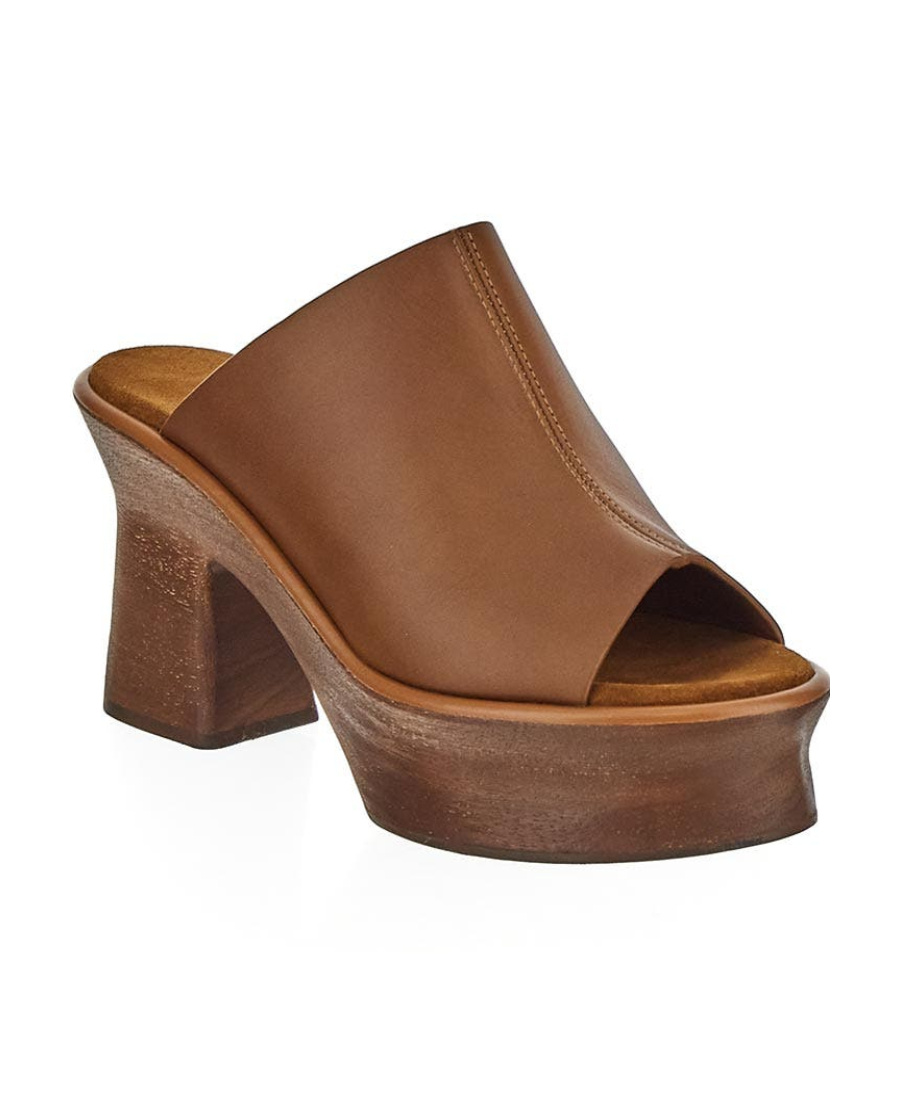 Ferragamo Salvatore  Slip-on Platform Sandals In Brown