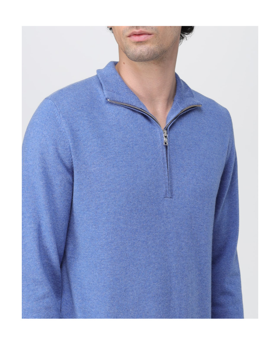 Ballantyne Half-zip Cashmere Jumper In Blue