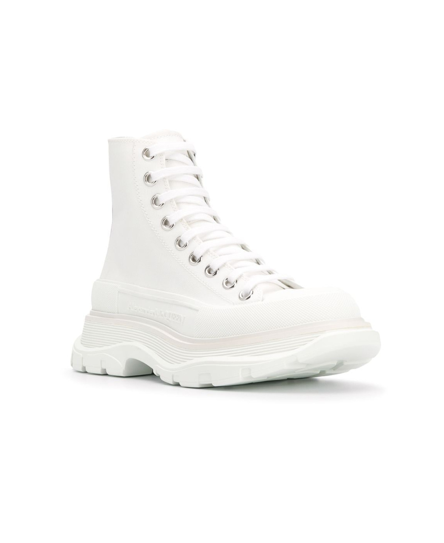 Alexander Mcqueen Tread Slick Ankle Boots In Animal Print