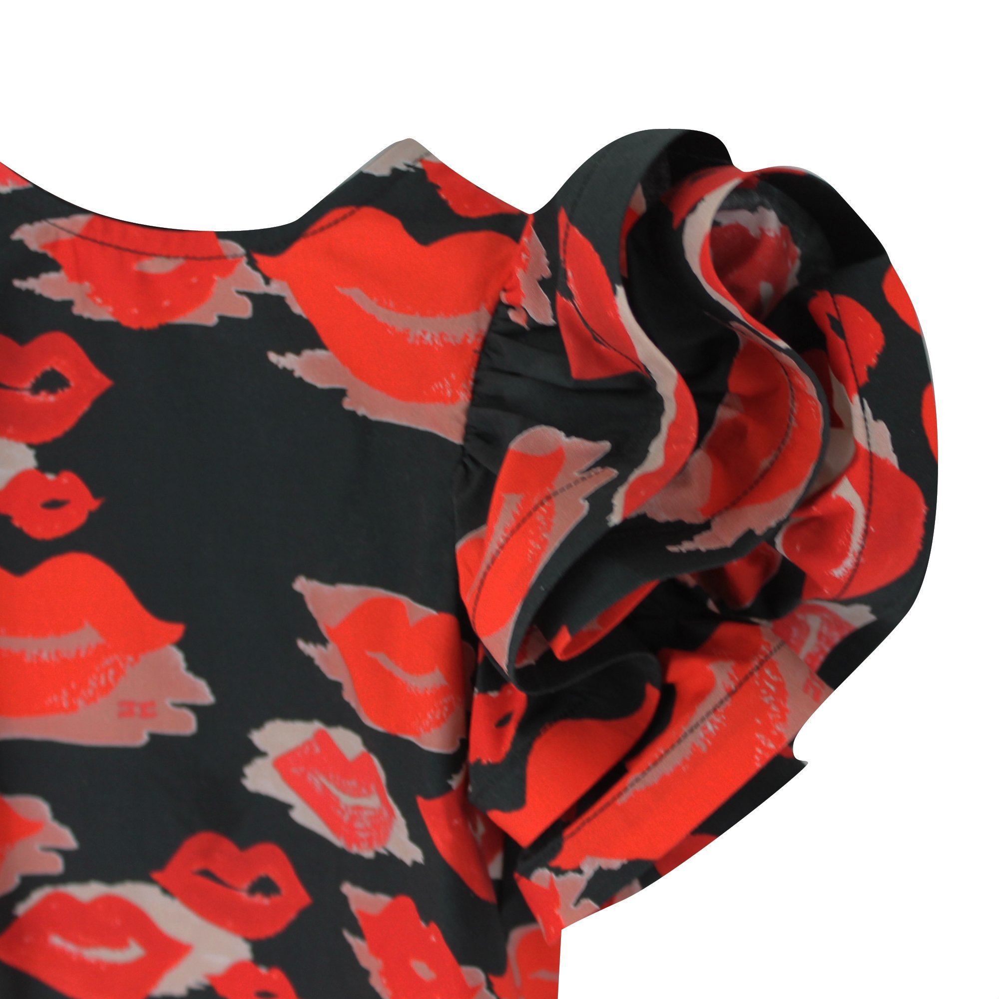Elisabetta Franchi Umbrella-shaped Dress With Lotus Leaf Edge In Black