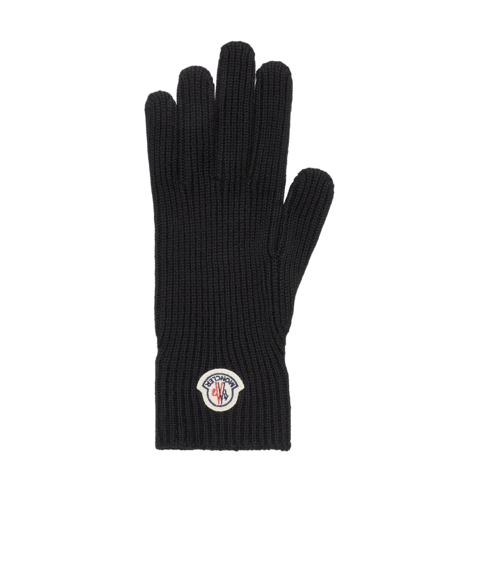 Moncler Virgin Wool Gloves In Black