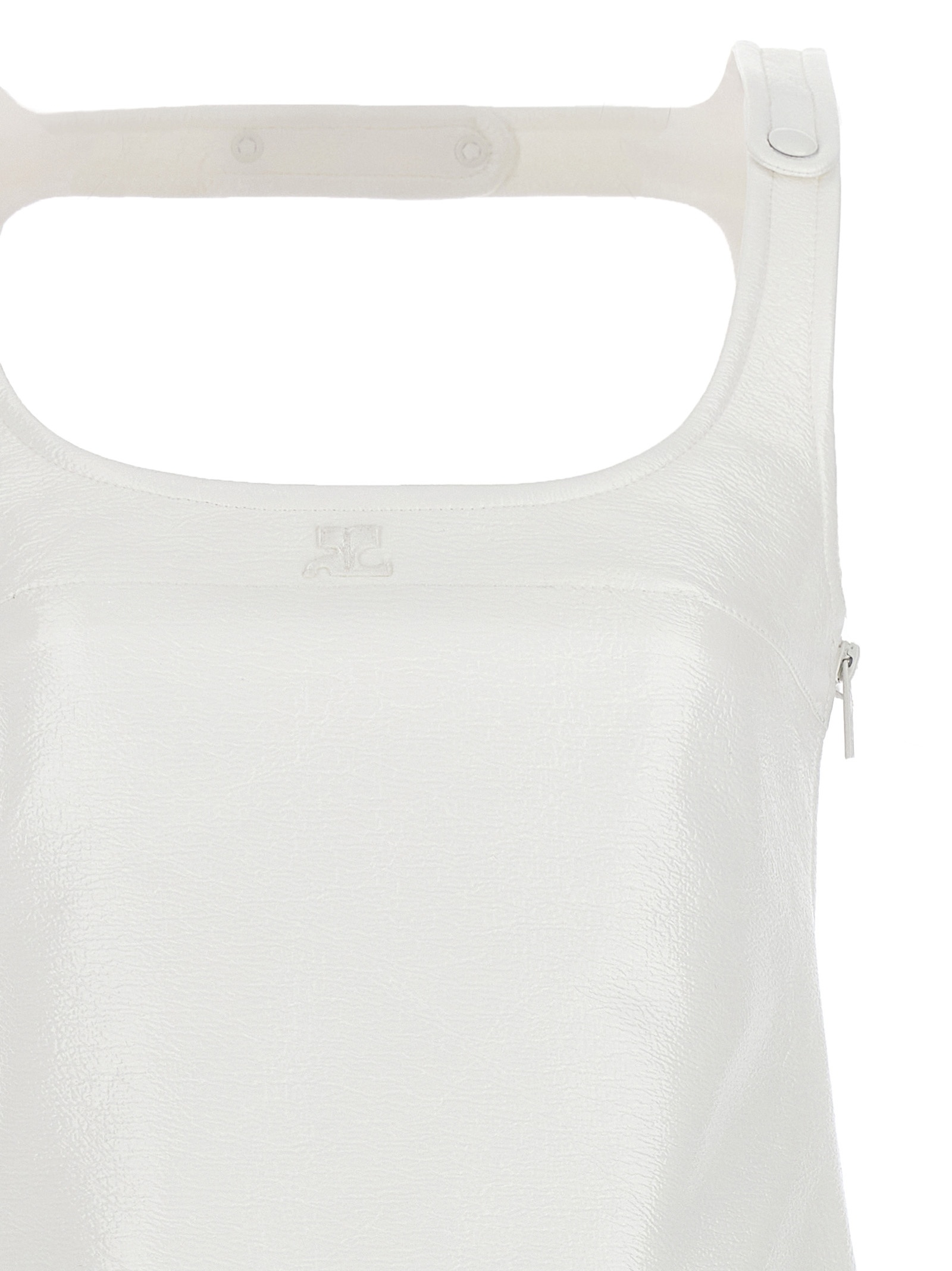 Courrèges Re-edition A-line Vinyl Mini Dress In White
