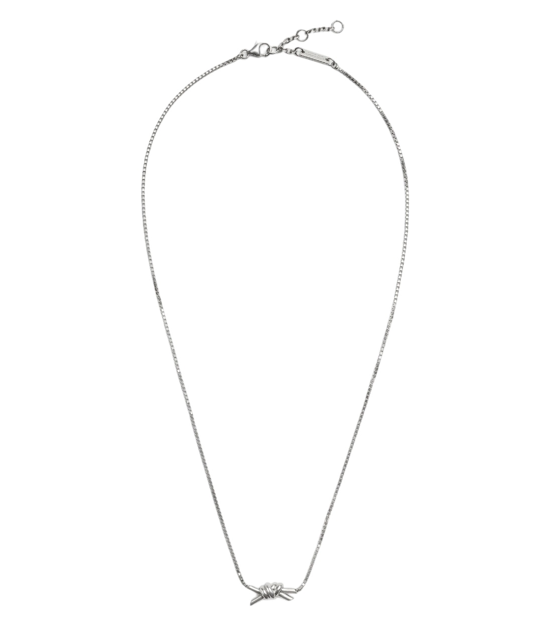 Bottega Veneta Knot Necklace In Gray