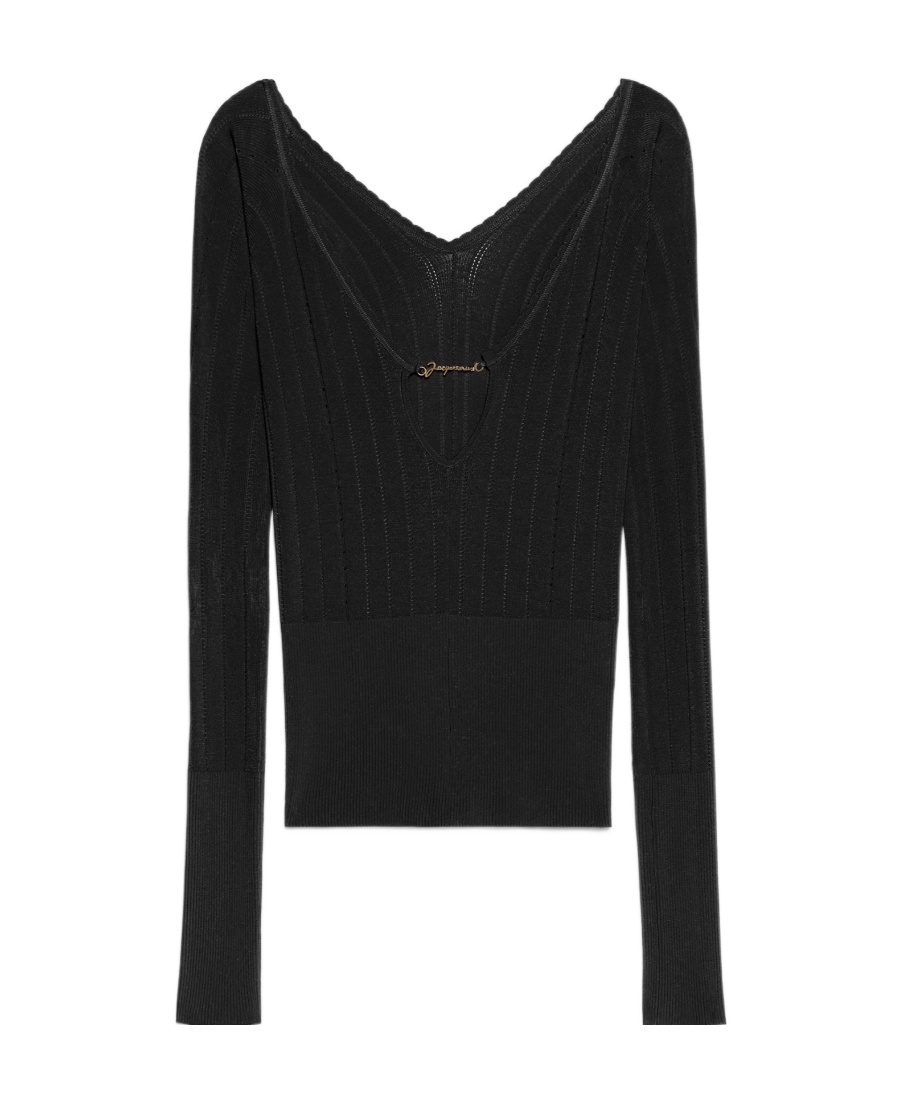 Jacquemus Long-sleeved Top 'le Haut In Black