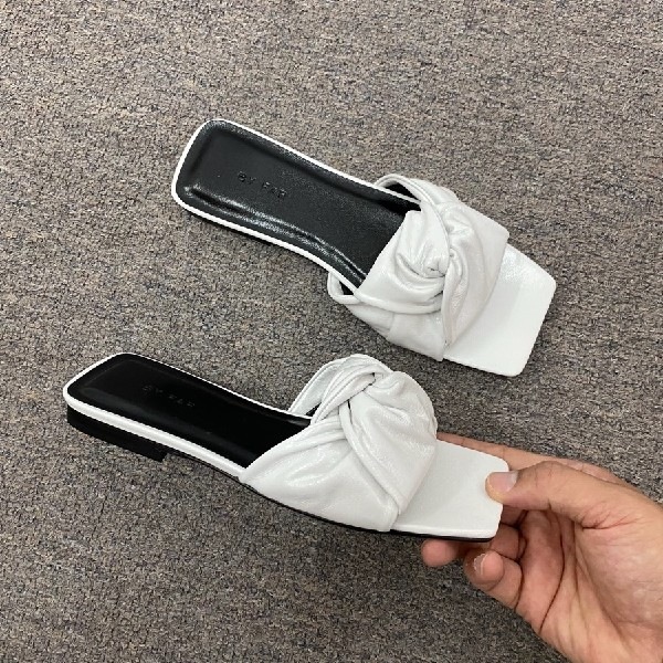 By Far Logo Sandals In White