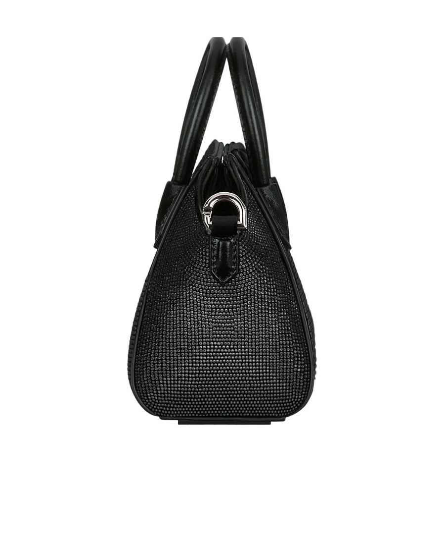 Givenchy Antigona Micro Black Bag With Rhinestones In Black