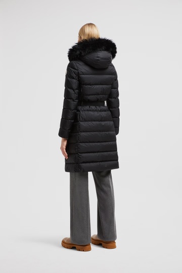 Moncler Khloe Shearling-trimmed Down Jacket In Black