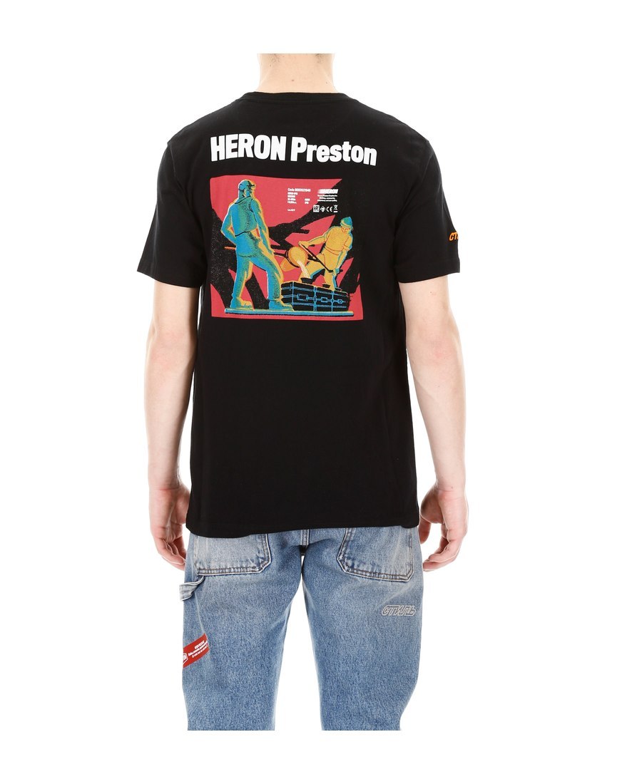 Heron Preston Black Printed T-shirt In Black