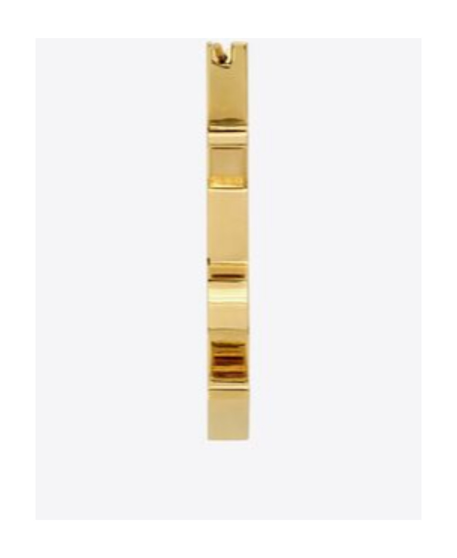 Saint Laurent Monogram-lettering Earrings In Yellow