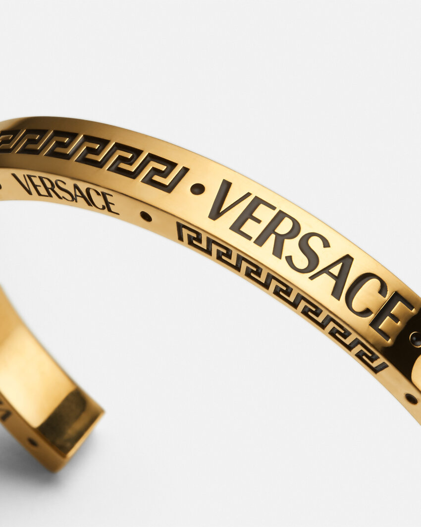Versace Engraved-logo Cuff Bracelet