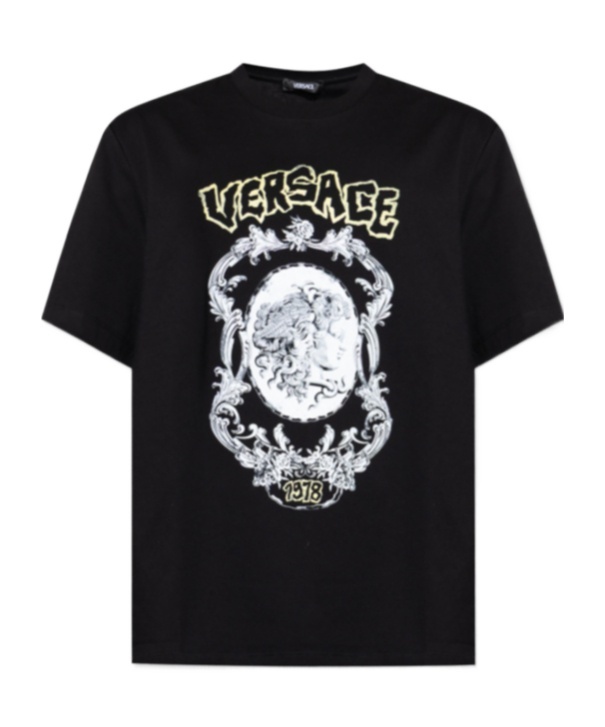 Versace Logo-print T-shirt In Black
