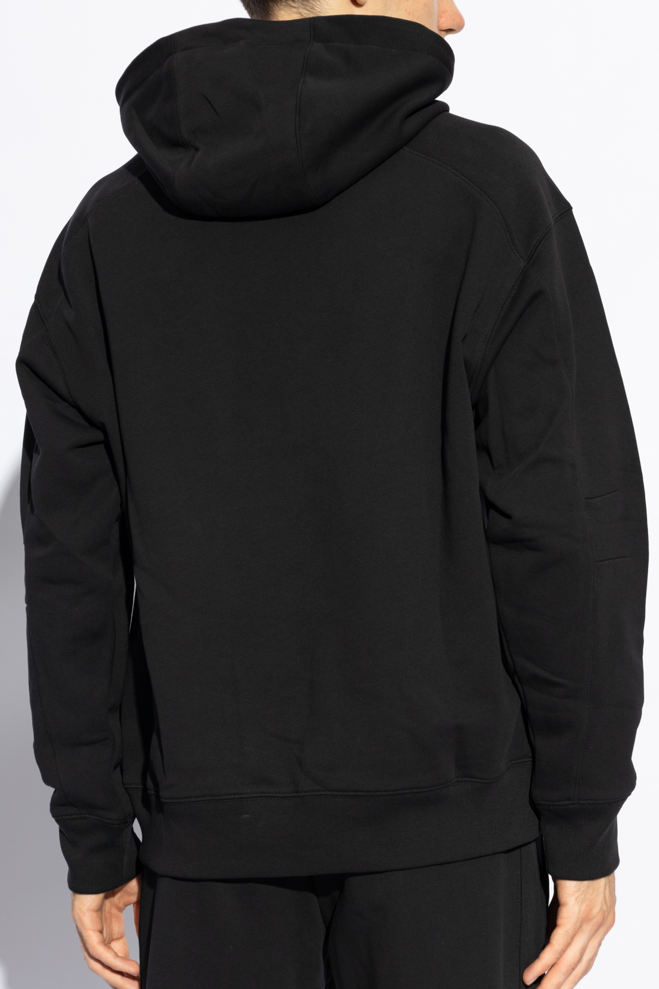 Moschino Drawstring Long-sleeved Hoodie In Black