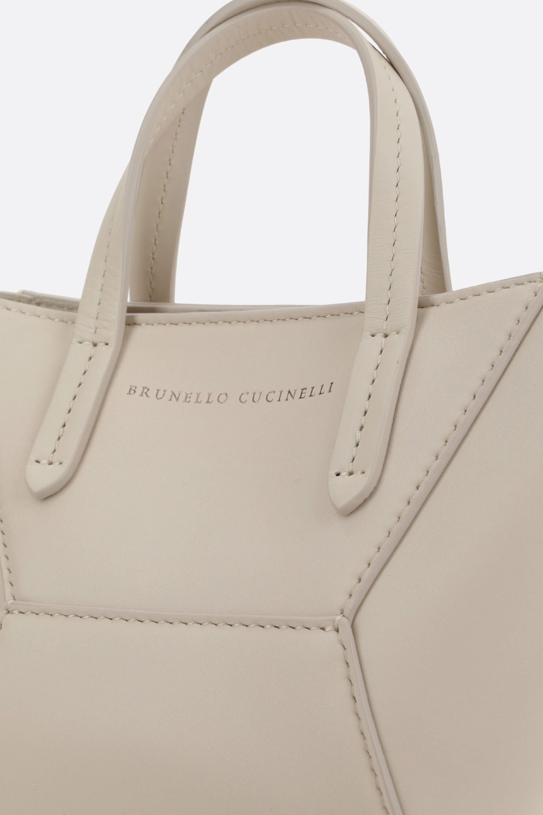 Brunello Cucinelli Logo Shoulder Bag In White