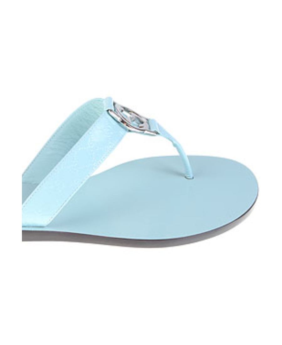 Gucci Logo Flip-flops In Blue