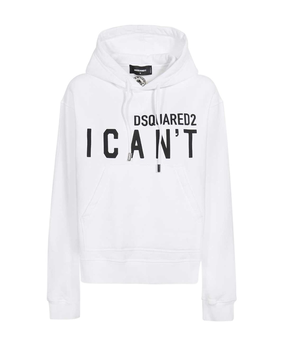 Dsquared2 Slogan-print Pullover Hoodie In White