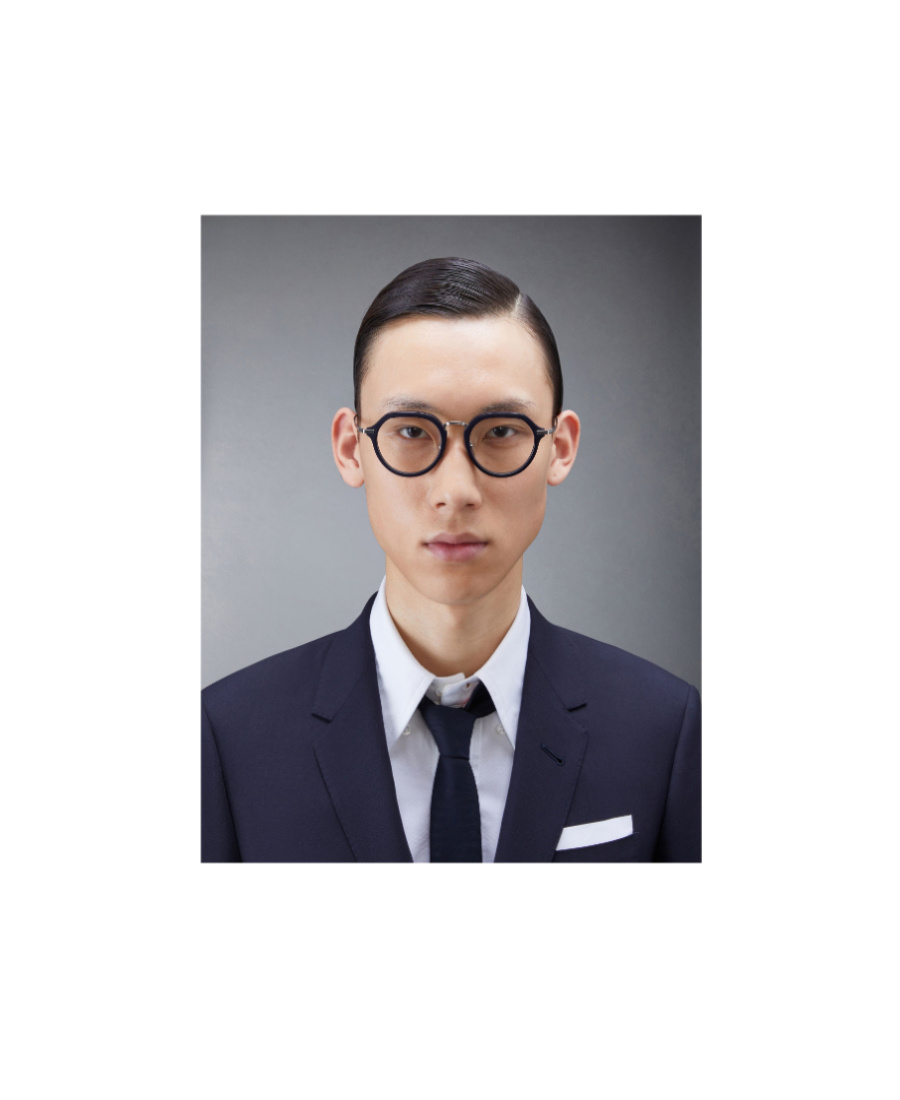 Thom Browne Round-frame Glasses In Blue