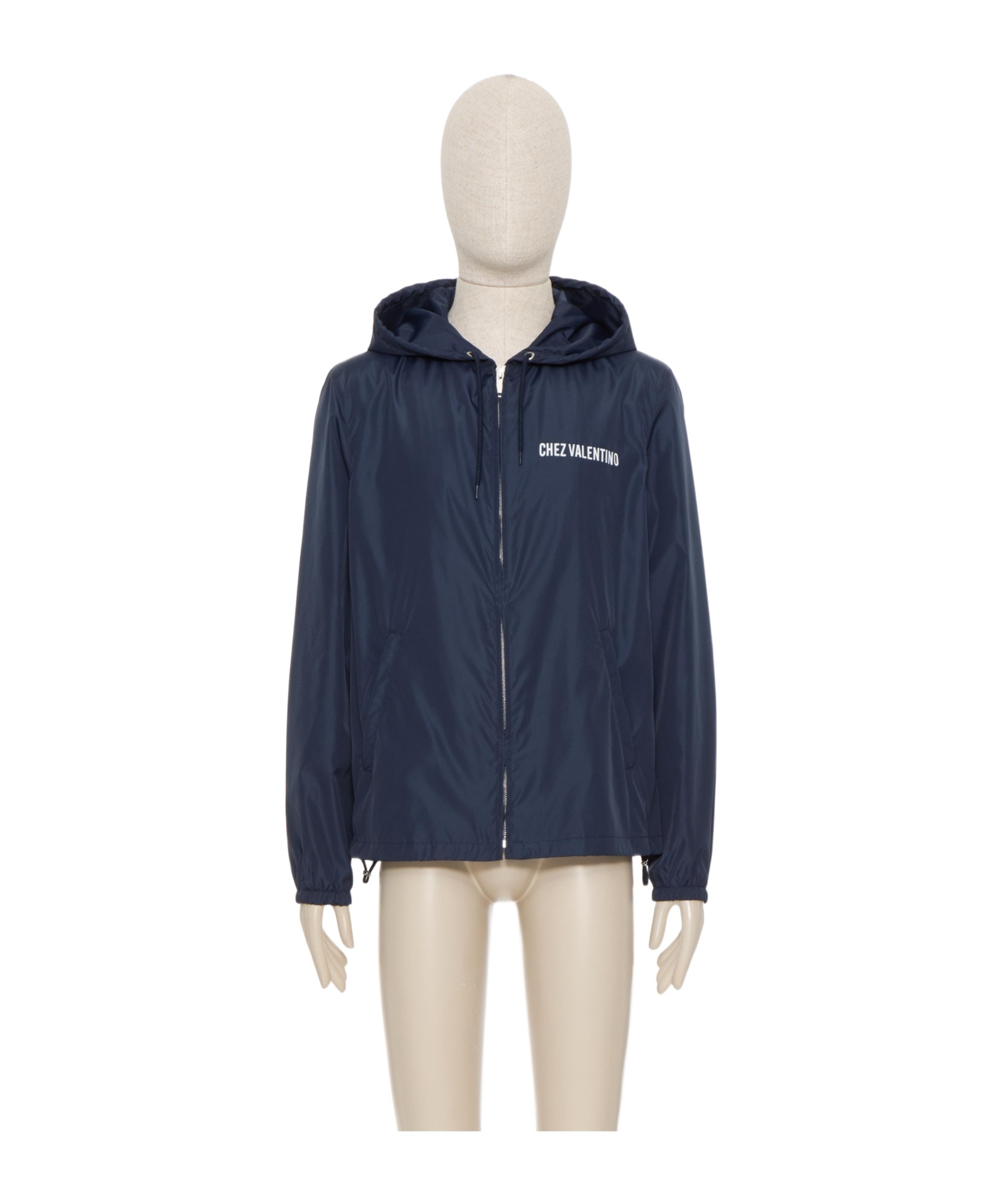 Valentino Hooded Jacket Featuring Drawstring Accents In Blue
