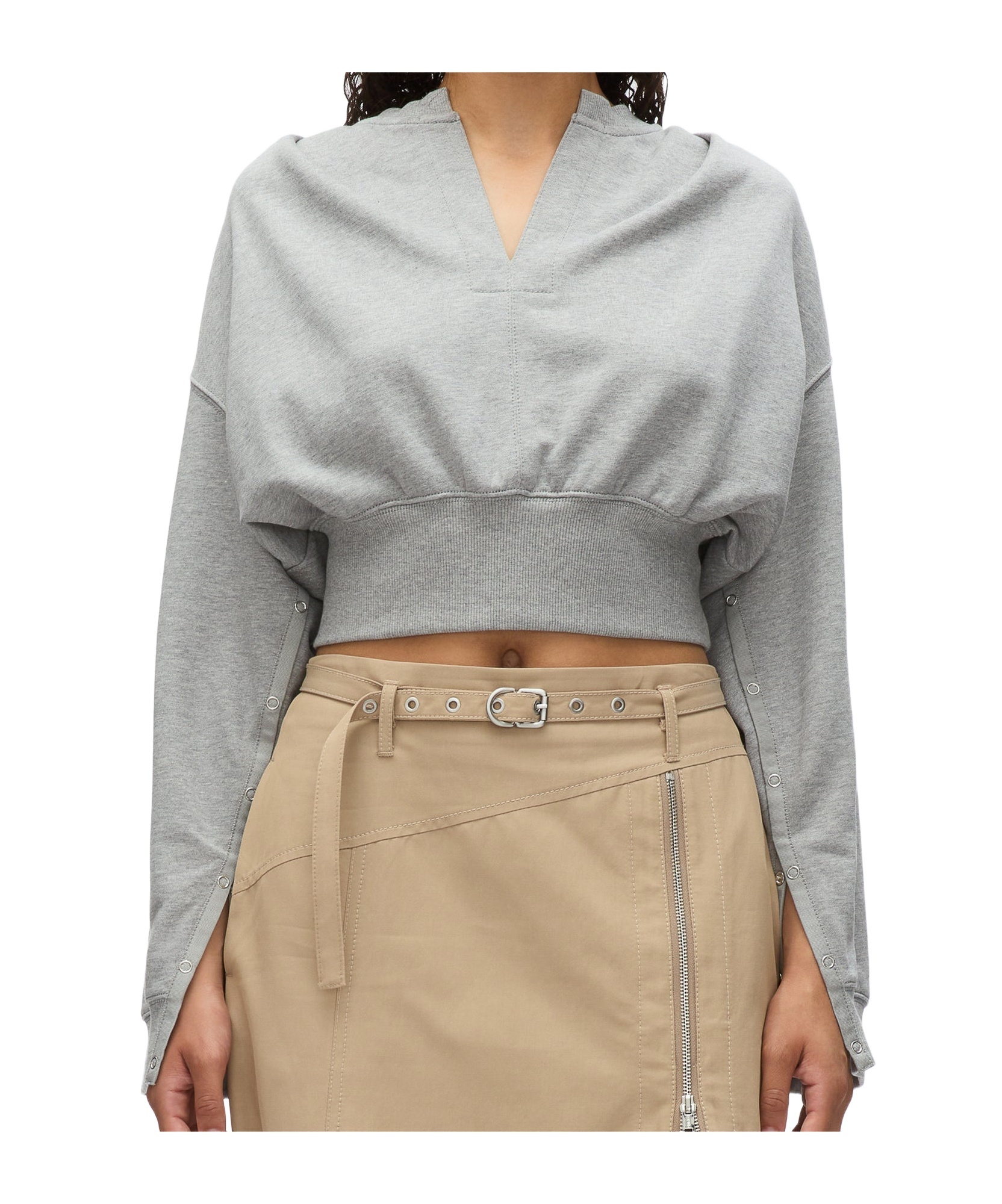 Shop 3.1 Phillip Lim Cropped Sweatshirt In Gray