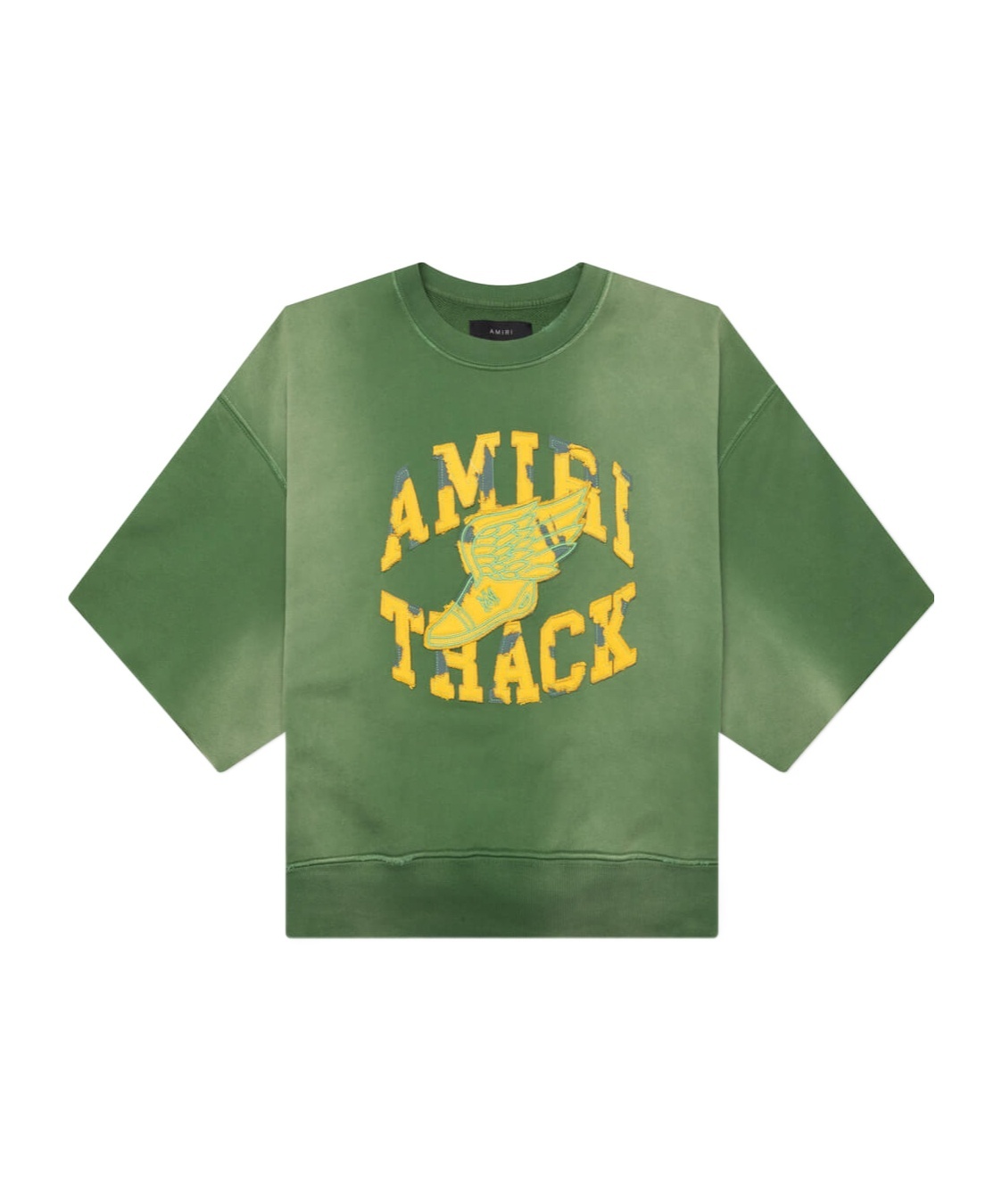Amiri Crew-neck Short-sleeve Sweatshirt In Green