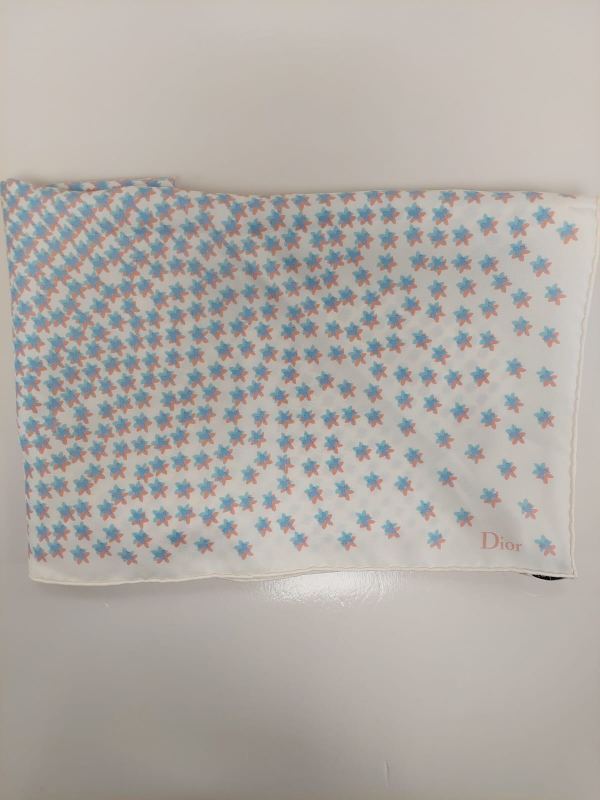 Dior Patterned Scarf In Gray