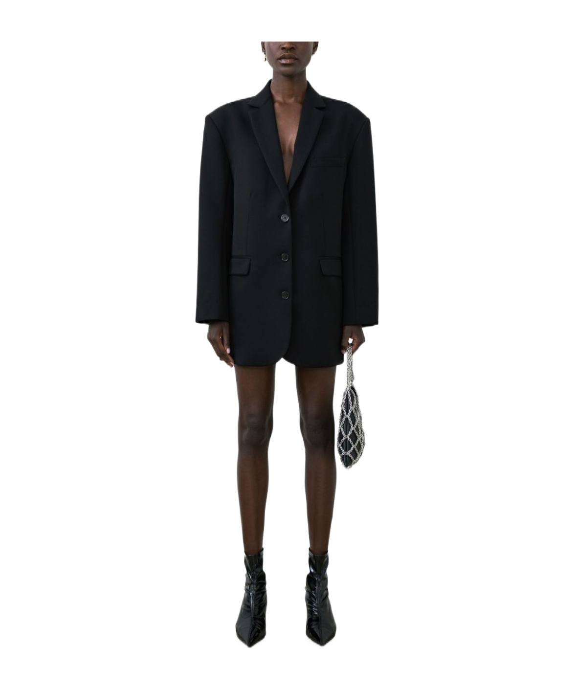 Shop Anine Bing Quinn Wool Blazer Dress In Black