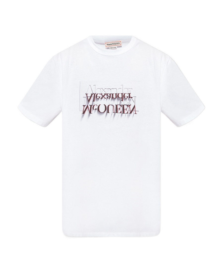 Alexander Mcqueen Reversed-logo Cotton T-shirt In White