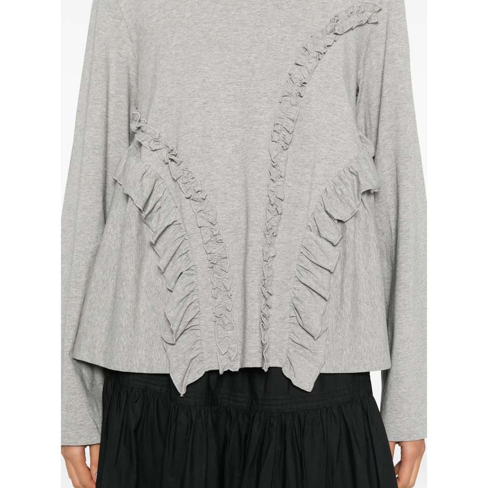 Cecilie Bahnsen Long-sleeved T-shirt In Gray