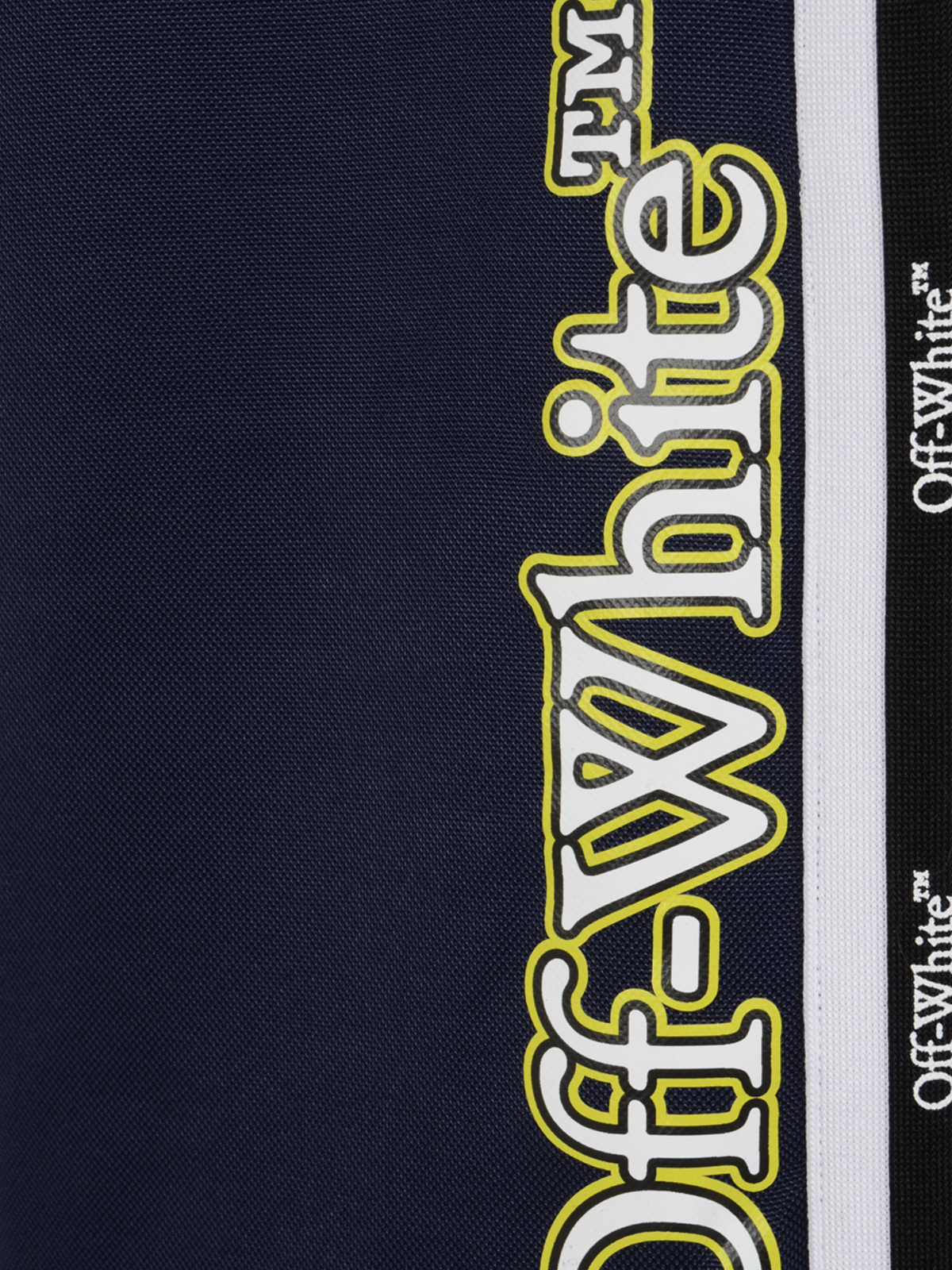 Off-white Logo Printed Drawstring Pants In Blue