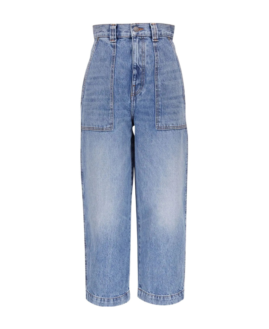 Khaite High-waist Cropped Jeans In Blue