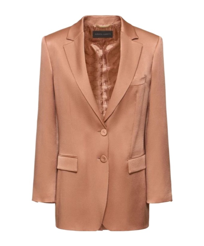 ALBERTA FERRETTI ALBERTA FERRETTI SINGLE-BREASTED SATIN TAILORED BLAZER