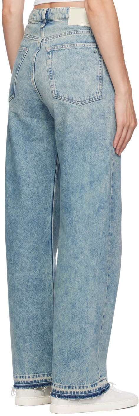 Rag & Bone Blue Logan Wide-leg Jeans In Blue