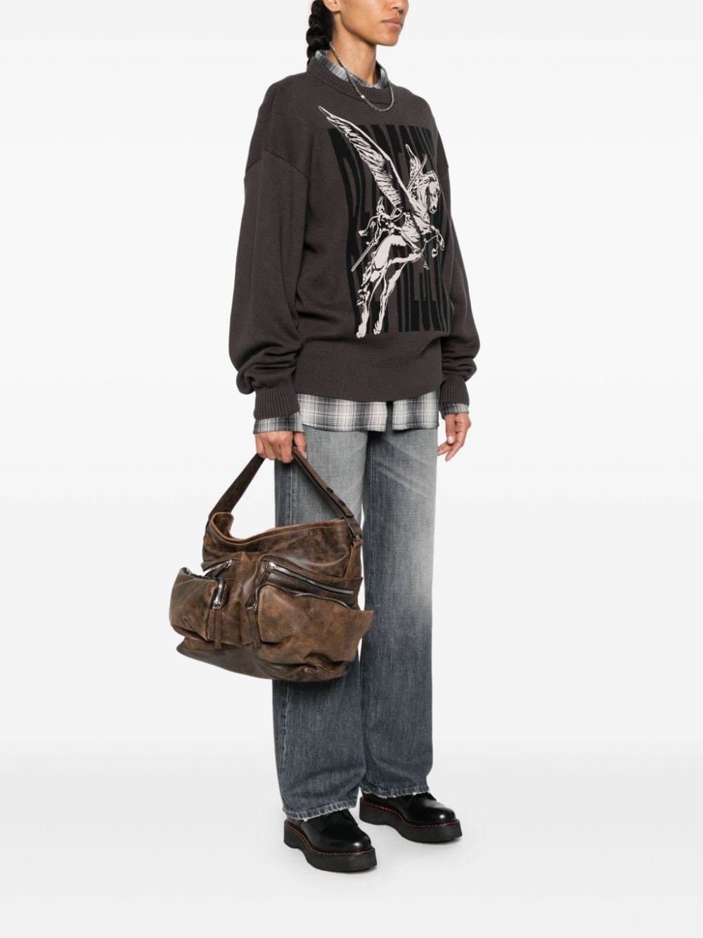 VIC MATIE DISTRESSED SHOULDER BAG