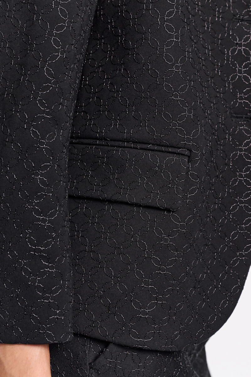 Dorothee Schumacher Embroidered Mini Blazer In Punto Milano In Black