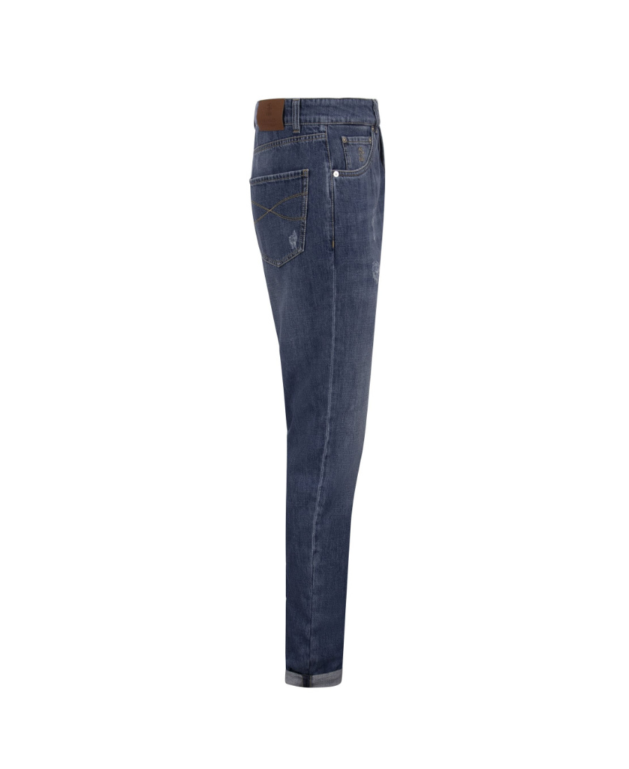 Brunello Cucinelli Men's Five-pocket Leisure Fit Trousers In Blue