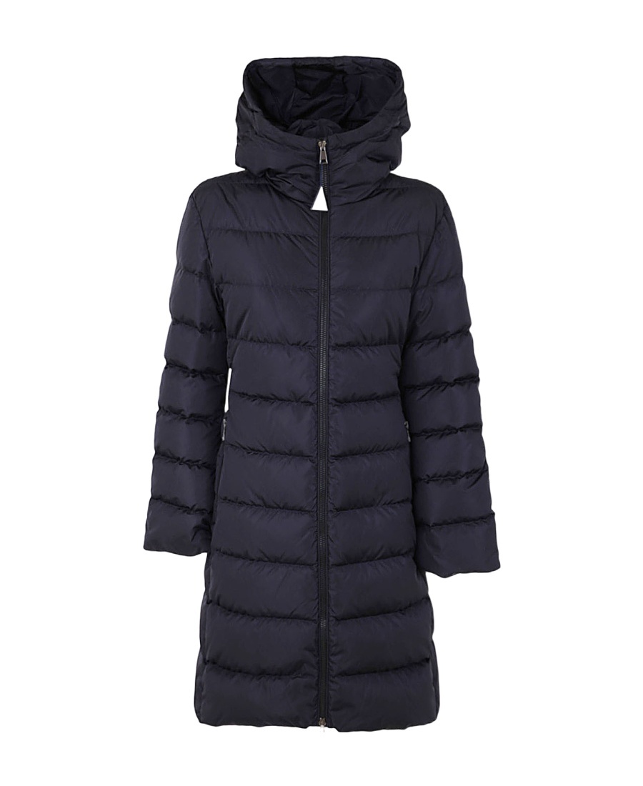 Moncler Hooded Puffer Coat In Blue