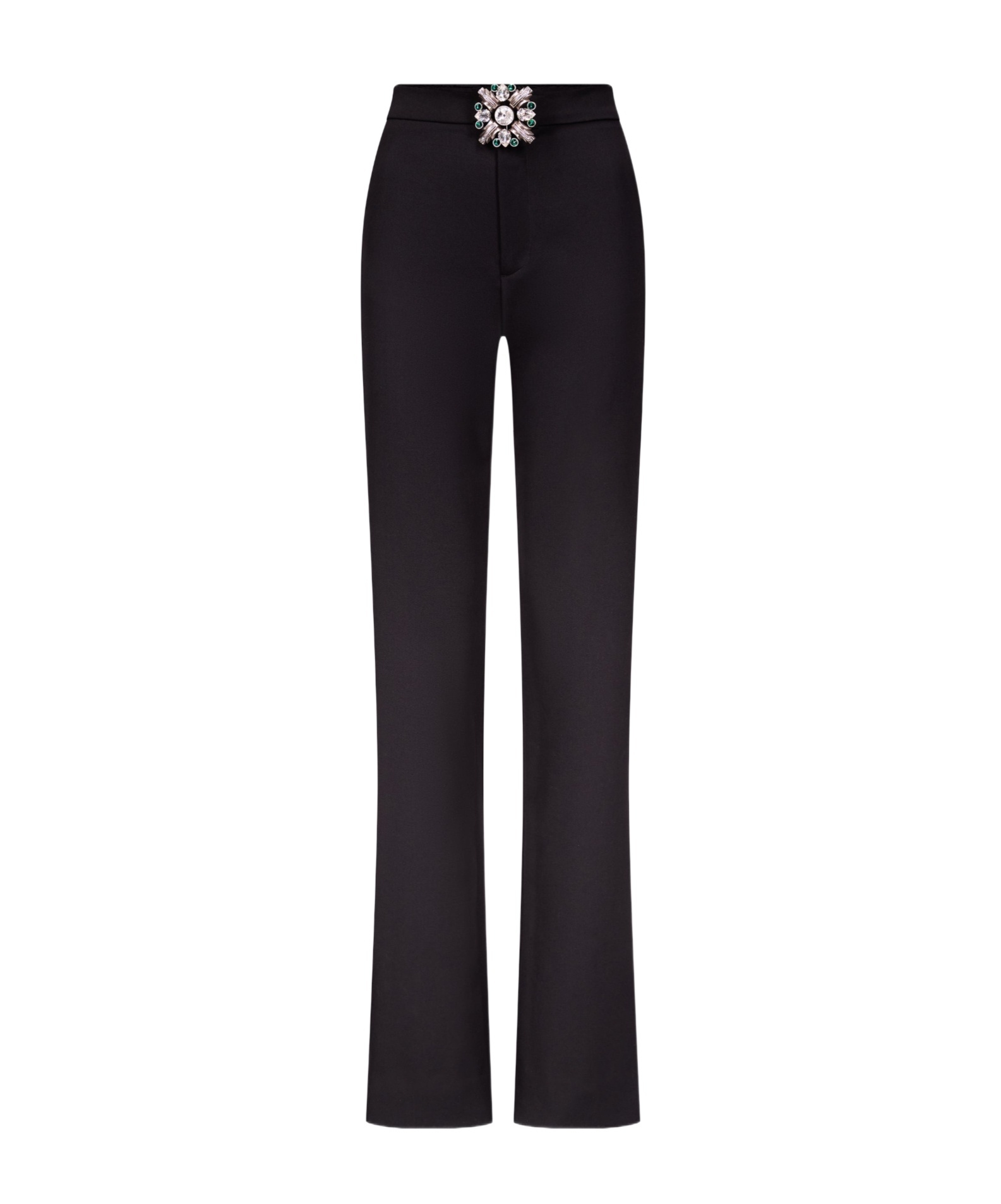 Area Straight-leg Casual Pants In Black