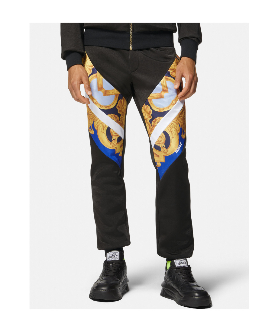 Versace Barocco Print Track Pants In Black