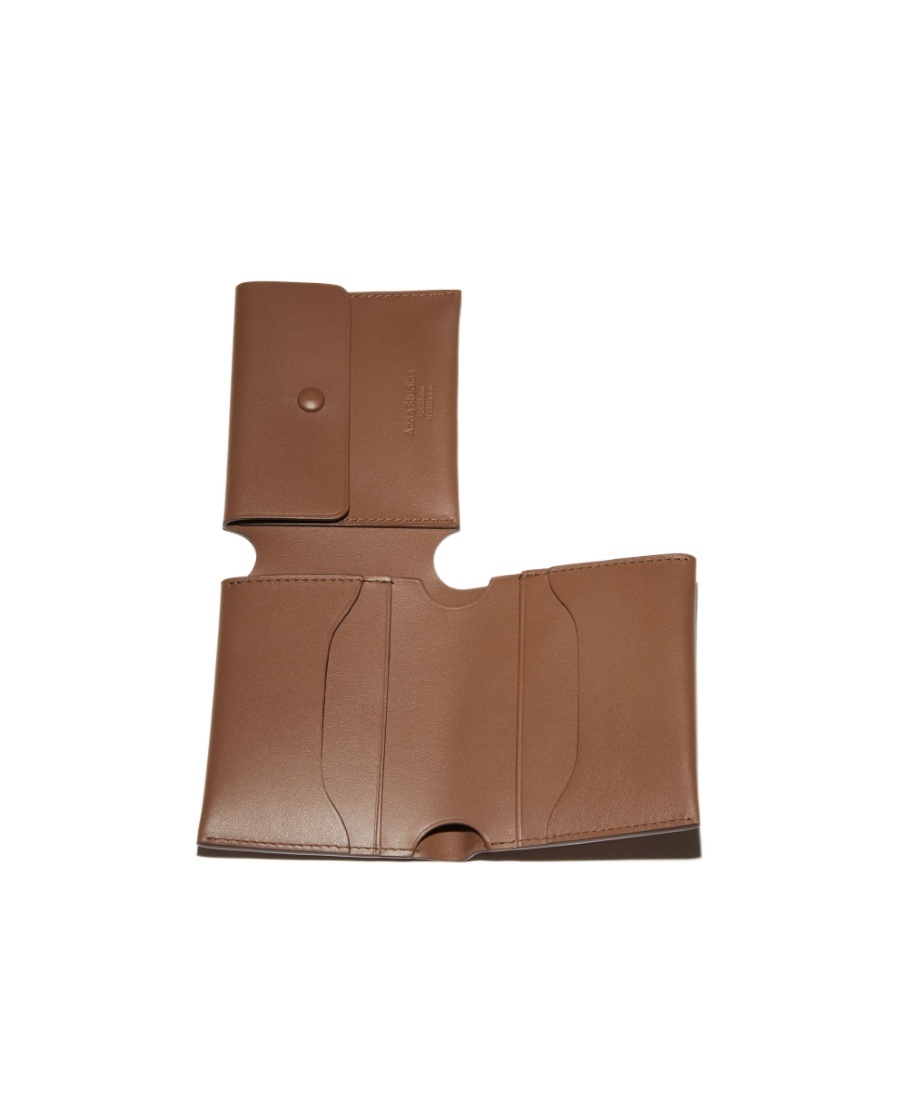 Acne Studios Grained-effect Trifold Wallet In Brown