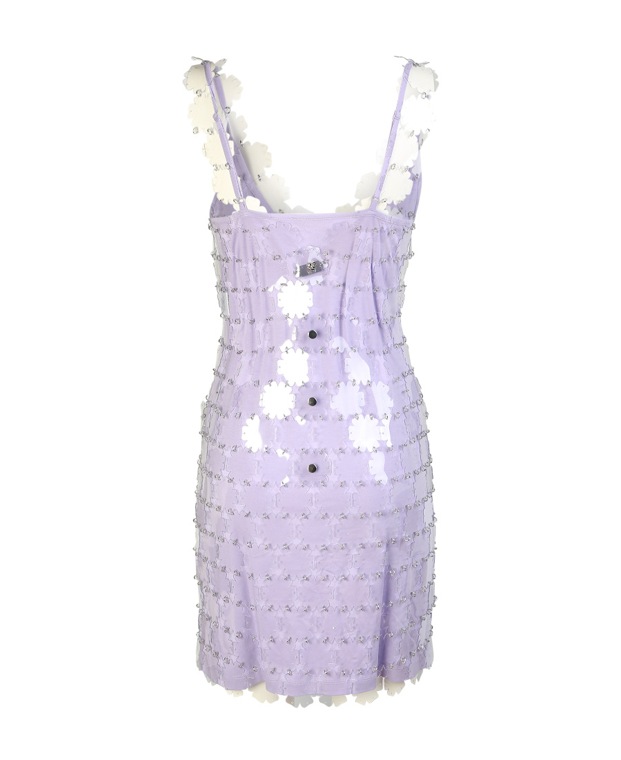 Rabanne Sequinned V-neck Mini Dress In Purple