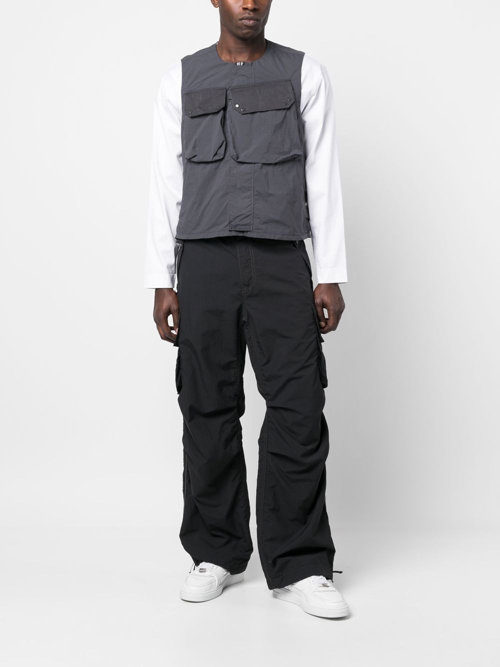 Ten C Flap-pocket Gilet In Gray