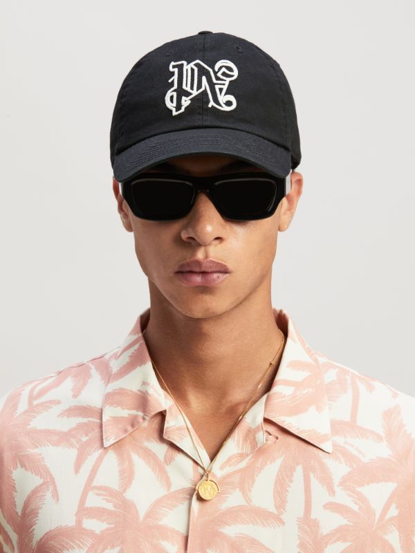 Palm Angels Monogram Embroidered Baseball Cap In Pattern
