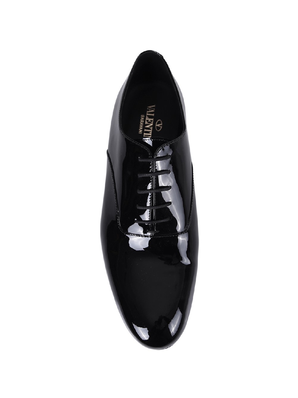 Valentino Round Toe Oxford Lace-up Shoes In Black