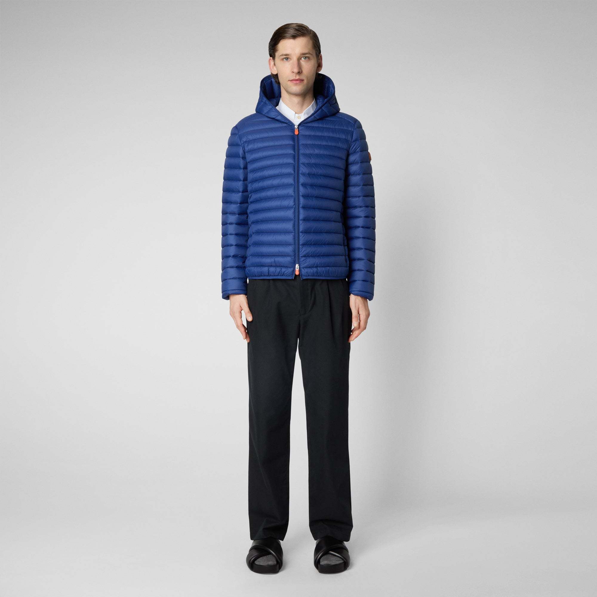 Save The Duck Nylon Casual Jacket With Animal-free Plumtech Padding In Blue