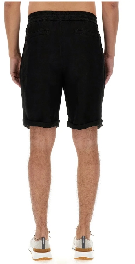 Brunello Cucinelli Elasticated Knee High Shorts In Black