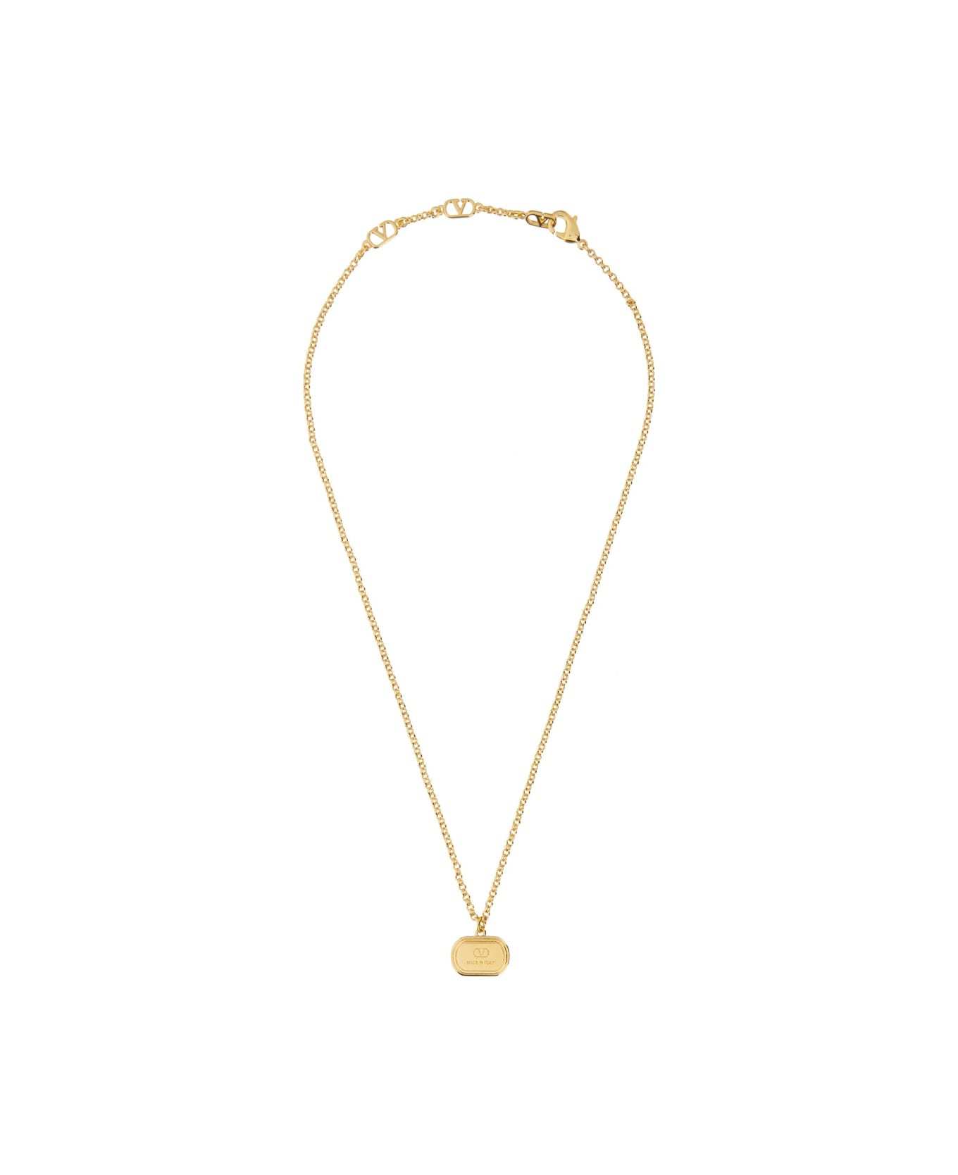 Valentino Linked Chain Pendant Necklace
